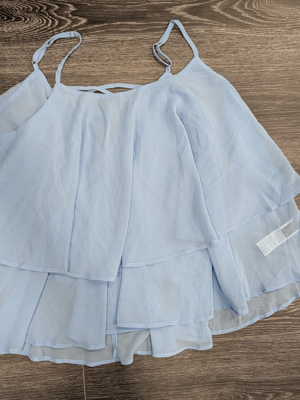 Curvy Light Blue Chiffon Layered Cami